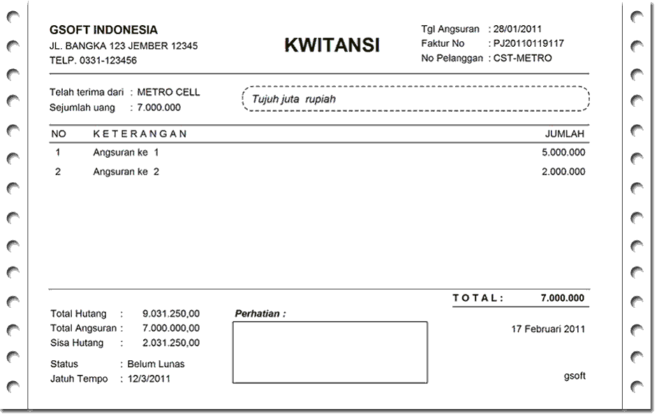 kwitansi kosong