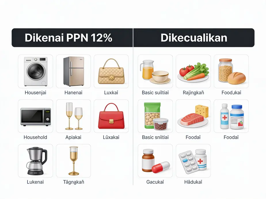 PPN 12% 2026 DJP Barang dan Jasa Dikecualikan Dampak Bisnis